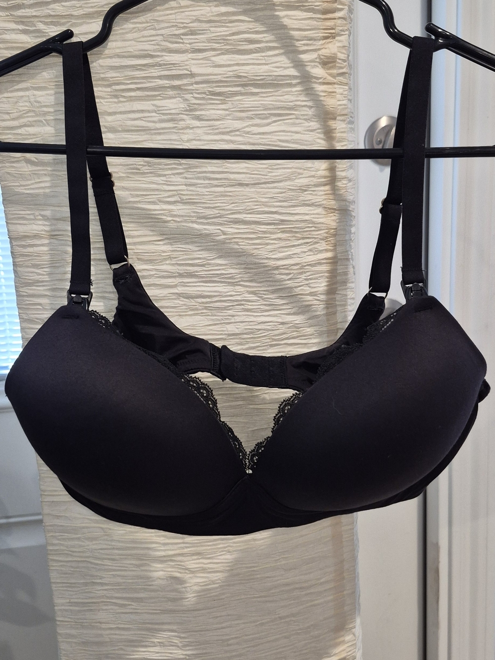 Black Lace-Trim T-Shirt Nursing/maternity Bra - Women Intimates & Sleepwear